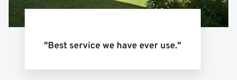 Screenshot: The only review on your homepage has no name on it.